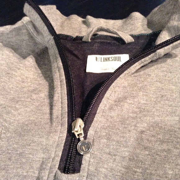 Linksoul Men's 2XL Quarter Zip Pullover Gray Cotton Blend EUC - Picture 3 of 7